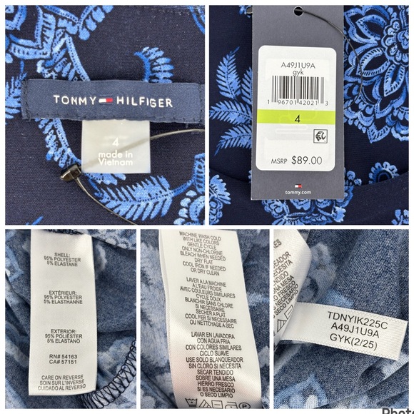 Tommy Hilfiger NWT Navy and Blue Floral Paisley Sleeveless A-Line Dress, 4 - Picture 16 of 16